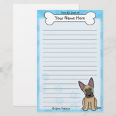 Kawaii Belgier Malinois Briefpapier (Vorne/Hinten)