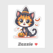 Kawaii Bengalisch Kitten - Halloween Chibi Style Aufkleber (Blatt)