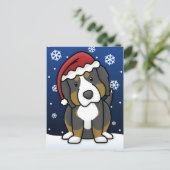 Kawaii Bernese Mountain Dog Weihnachtskarte Feiertagspostkarte (Stehend Vorderseite)