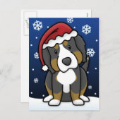 Kawaii Bernese Mountain Dog Weihnachtskarte Feiertagspostkarte (Vorne/Hinten)
