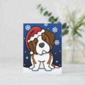 Kawaii Bernhardiner Weihnachtspostkarte Feiertagspostkarte (Stehend Vorderseite)