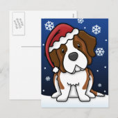 Kawaii Bernhardiner Weihnachtspostkarte Feiertagspostkarte (Vorne/Hinten)