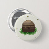 kawaii Bienenstock und beeswarm Button (Vorne & Hinten)