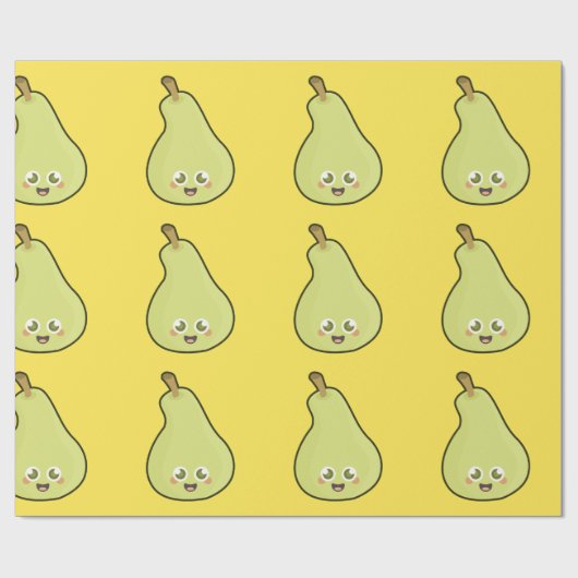 Kawaii Birne Geschenkpapier (Flach)