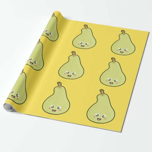 Kawaii Birne Geschenkpapier (Ungerollt)