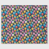 Kawaii Birthday Balloon Pattern Geschenkpapier (Flach)