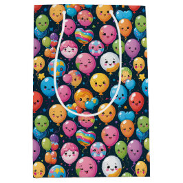 Kawaii Birthday Balloon Pattern Mittlere Geschenktüte