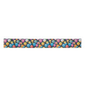 Kawaii Birthday Balloon Pattern Satinband (Vorderseite)