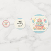 Kawaii Birthday - Cute Cake and Cupcakes Konfetti (Rückseiten)