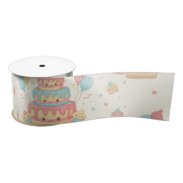 Kawaii Birthday - Cute Cake and Cupcakes Satinband