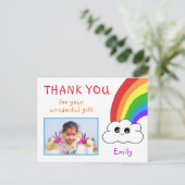 Kawaii Birthday Vielen Dank für Ihre Fotokarte für Postkarte (Stehend Vorderseite)