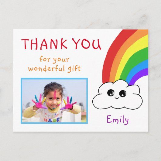 Kawaii Birthday Vielen Dank für Ihre Fotokarte für Postkarte (Vorderseite)