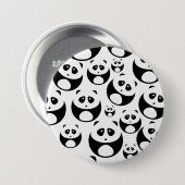 Kawaii Black and White Panda Muster Button (Vorne & Hinten)