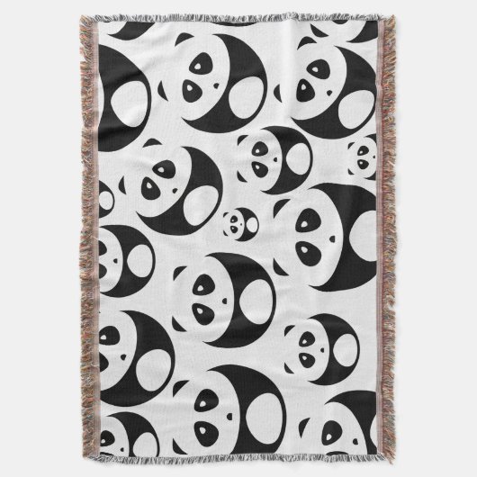 Kawaii Black and White Panda Muster Decke (Vorderseite Vertikal)