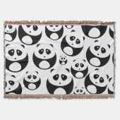 Kawaii Black and White Panda Muster Decke (Vorderseite)