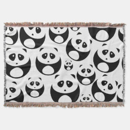 Kawaii Black and White Panda Muster Decke