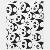 Kawaii Black and White Panda Muster Fleecedecke (Vorderseite)