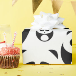 Kawaii Black and White Panda Muster Geschenkpapier
