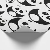 Kawaii Black and White Panda Muster Geschenkpapier (Ecke)