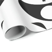 Kawaii Black and White Panda Muster Geschenkpapier (Rolleneckpunkt)