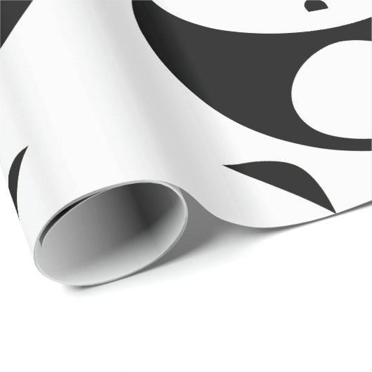 Kawaii Black and White Panda Muster Geschenkpapier (Rolleneckpunkt)