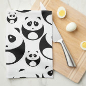 Kawaii Black and White Panda Muster Geschirrtuch (Viertel Falte)