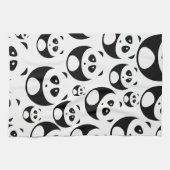 Kawaii Black and White Panda Muster Geschirrtuch (Horizontal)