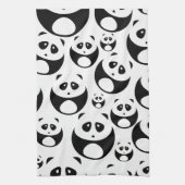 Kawaii Black and White Panda Muster Geschirrtuch (Vertikal)