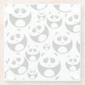 Kawaii Black and White Panda Muster Glasuntersetzer (Rückseite)