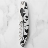 Kawaii Black and White Panda Muster Kellnermesser (Vorderseite)