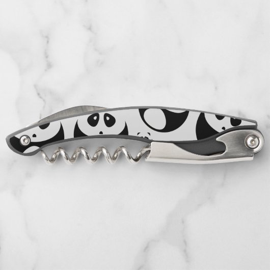 Kawaii Black and White Panda Muster Kellnermesser (Rückseite)