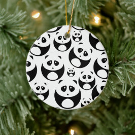Kawaii Black and White Panda Muster Keramik Ornament