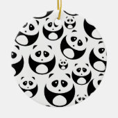 Kawaii Black and White Panda Muster Keramik Ornament (Vorne)