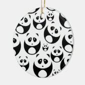 Kawaii Black and White Panda Muster Keramik Ornament (Links)