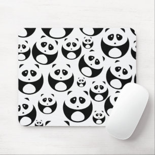Kawaii Black and White Panda Muster Mousepad