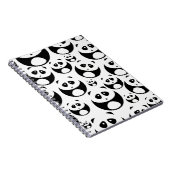 Kawaii Black and White Panda Muster Notizblock (Rechte Seite)