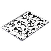 Kawaii Black and White Panda Muster Notizblock (Linke Seite)