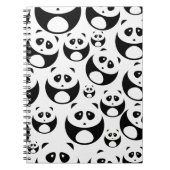 Kawaii Black and White Panda Muster Notizblock (Vorderseite)