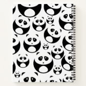 Kawaii Black and White Panda Muster Notizblock (Rückseite)