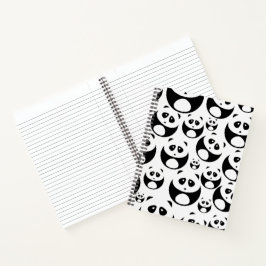 Kawaii Black and White Panda Muster Notizblock