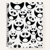 Kawaii Black and White Panda Muster Notizblock (Vorderseite)