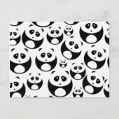 Kawaii Black and White Panda Muster Postkarte (Vorderseite)