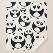 Kawaii Black and White Panda Muster Sherpadecke (Vorderseite)