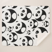Kawaii Black and White Panda Muster Sherpadecke (Vorderseite (Horizontal))