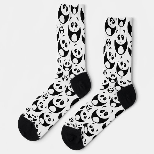 Kawaii Black and White Panda Muster Socken (Linkes Detail)
