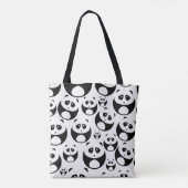Kawaii Black and White Panda Muster Tasche (Rückseite)