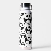 Kawaii Black and White Panda Muster Trinkflasche (Rückseite)