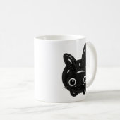 Kawaii Black Bunny Kaffeetasse (VorderseiteRechts)