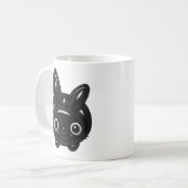 Kawaii Black Bunny Kaffeetasse (Vorderseite Links)