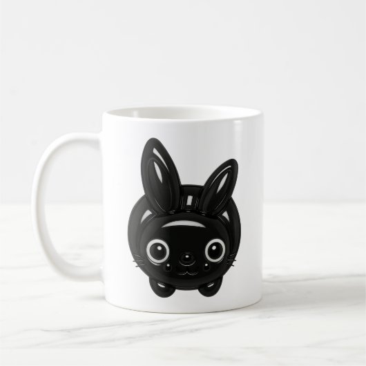 Kawaii Black Bunny Kaffeetasse (Links)